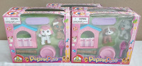 5 New Packs of Puppy Pet Sets, 2 Unique Sets, 8 Pieces in Each