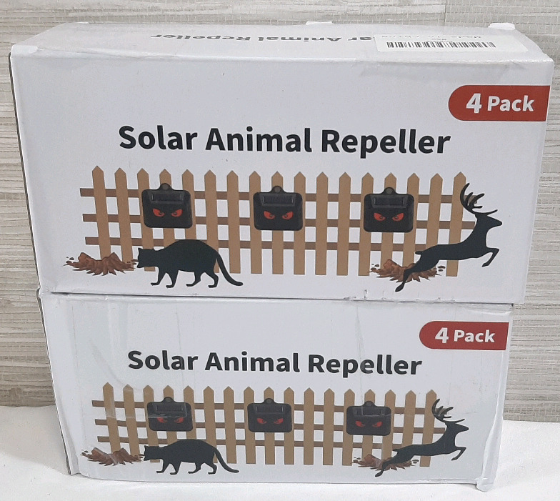 2 New 4-Packs of Solar Animal Repellers