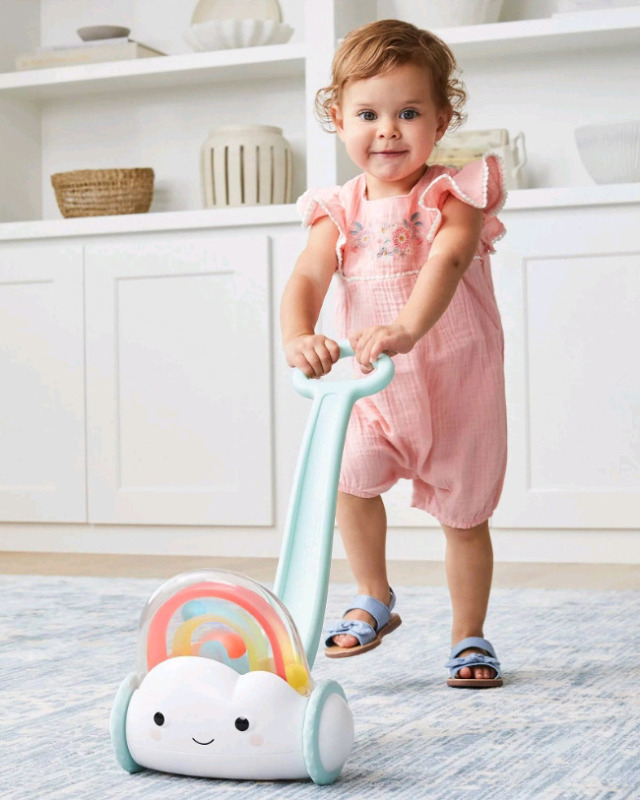 New | SKIP*HOP Silver Lining Cloud Rainbow Push Toy for 12+ Months | 9" x 19"