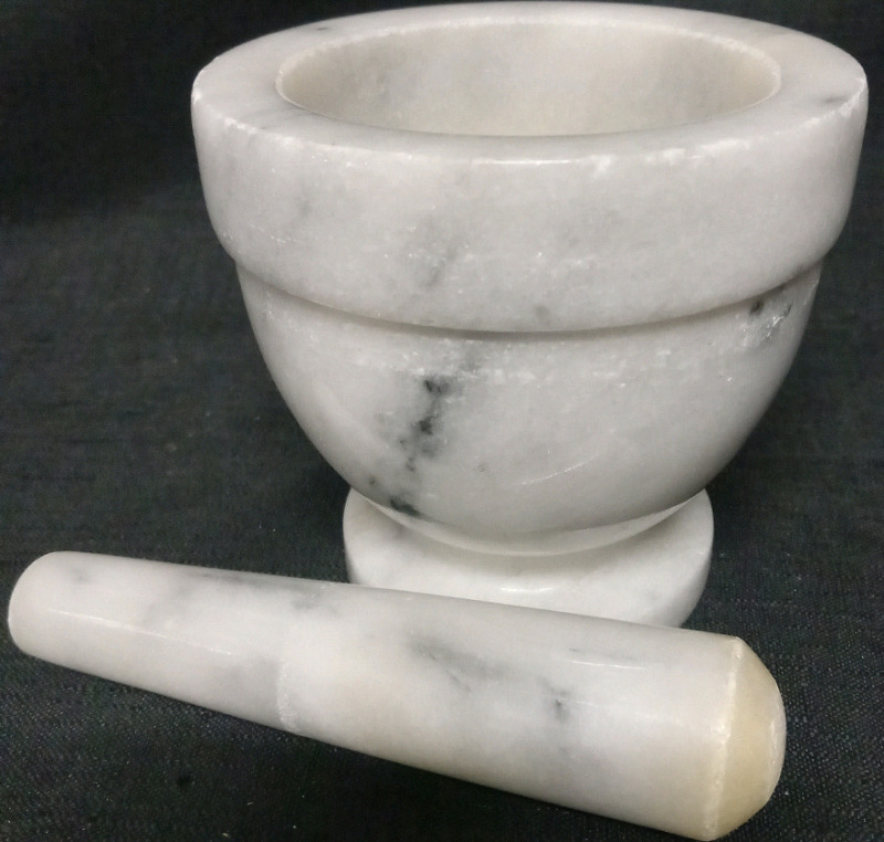 Vintage | Marble Mortar and Pestle | Measures 4" x 4"