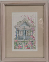 8" x 5" Louloune Hand Painted Water Color Signed "Louloune" | Comes In 14" x 11" Frame | Comes w/ Letter From Larry Hulbert