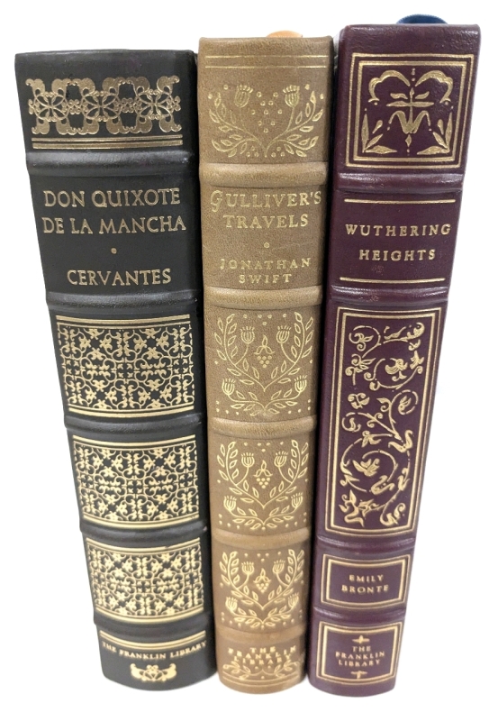 3 Vintage 1970s Limited Edition Hardcover Books : DON QUIXOTE, GULLIVER'S TRAVELS, WUTHERING HEIGHTS