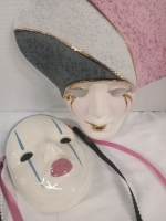 2 Signed Vintage Style Clown Masks | Makes for Brilliant Wall Decor | Largest Measures 10" x 10"