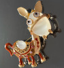 Whimsical Donkey Brooch with Gemstone Eyes & Rhinestone Accents Approximately 2 x 2 Inch - 2