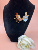 Whimsical Donkey Brooch with Gemstone Eyes & Rhinestone Accents Approximately 2 x 2 Inch - 3