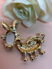 Whimsical Donkey Brooch with Gemstone Eyes & Rhinestone Accents Approximately 2 x 2 Inch - 5