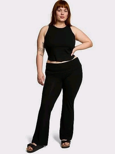 New Size XXL Women's VICTORIA'S SECRET All Day Cotton Foldover Flare Leggings | Retails Over $55!