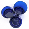 3 Gorgeous Signed Libbey Metropolitan Cobalt Blue Round-Bottom Drinking Glasses - 3.5" - 5.8" Tall - 2