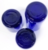 3 Gorgeous Signed Libbey Metropolitan Cobalt Blue Round-Bottom Drinking Glasses - 3.5" - 5.8" Tall - 3