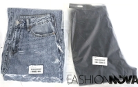 2 New Pairs Size 9 Women's FASHION NOVA Pants : Solange Baggy Wide Leg Jeans (Light Wash) & Super High Waist Denim Skinnies (Dark Denim) | Over $70 Retail Value!