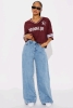 2 New Pairs Size 9 Women's FASHION NOVA Pants : Solange Baggy Wide Leg Jeans (Light Wash) & Super High Waist Denim Skinnies (Dark Denim) | Over $70 Retail Value! - 3