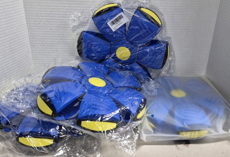 4 New Blue Flying Saucer Dog Toy 9" Diameter