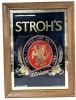 Vintage 1991 Framed STROH'S Brewery Mirrored Advertising Sign - 15.25" &times; 20.25"