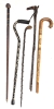 5 Fantastic Walking Canes : Marble Skull-Topped, Carved Wood Creature Head, Adjustable Accessibility Cane & Found Tree Branch Canes - Up to 39" Tall