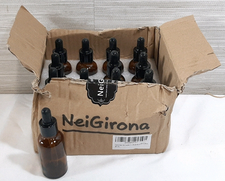 12 New NeiGirona 1oz Amber Glass Eyedroppers