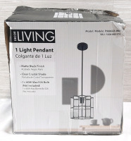 New in Box Decor Light Pendant w/ Crystal Shades
