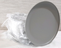 20 New Grey Plastic Dinner Plates (10" Diameter)