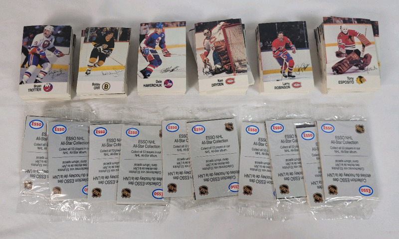 1988 ESSO NHL Hockey All-Star Trading Cards . 240+ Trading Cards & 10 Sealed Packs