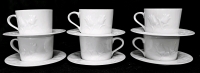 Set of 6 BLOCK SPAL Portugal Primavera Pattern Coffee Cups ,& Saucers &copy;1979