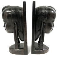 Vintage Carved Ironwood Bookends - 9.5" Tall