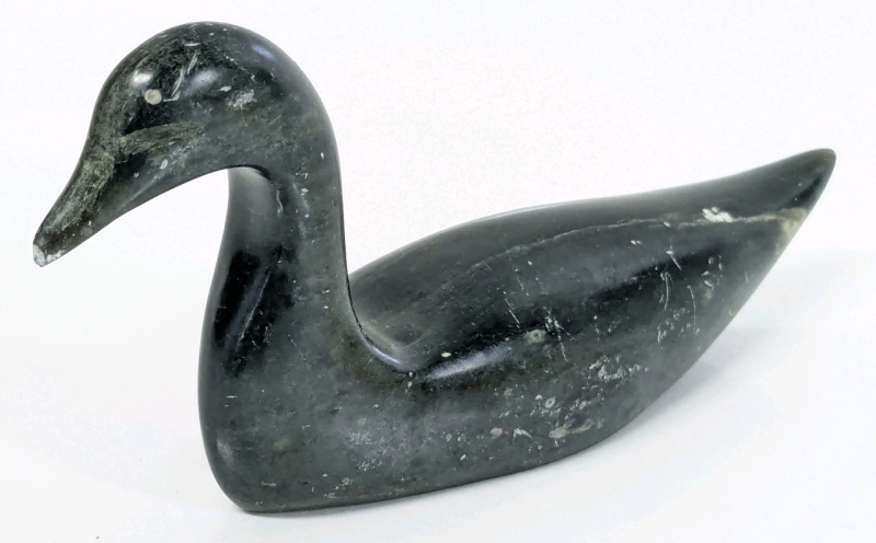 Signed Vintage Canadian Artist Ross Parkinson Soapstone Goose - 2.5" Tall