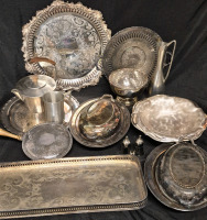 Large Silverplate Lot - Platters, Teapot++