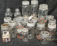 20+ Vintage Mason Jars - Crown, Imperial, Improved Gem, Canadian Jew, Jewel, Corona +