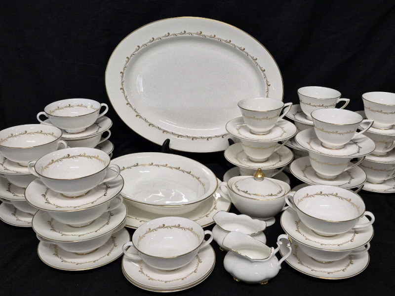 54 Pieces Royal Doulton Dishes - Soup Bowls, Teacups, Platters +