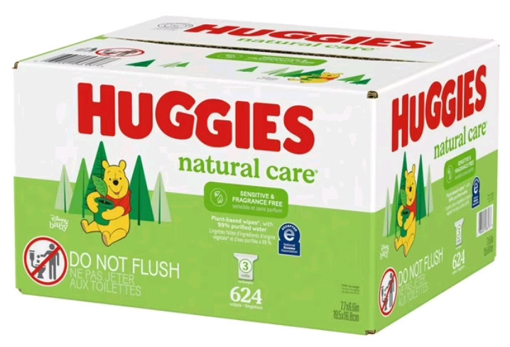 New in Box | 624 HUGGIES Natural Care Plant Based Wipes with 99% Purified Water