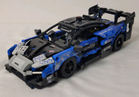 LEGO Technic McLaren Senna GTR Build Set , # 42123 . Assembled , 830pcs. Appears Complete . Dust from display . Measures 5.5"&times;12.5"