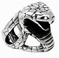 Mamba Snake Stainless Steel Scaled Ring Size 12