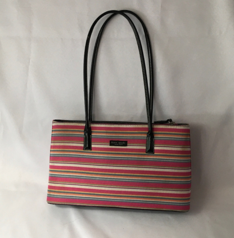 Kate Spade Pink Striped Hand Bag