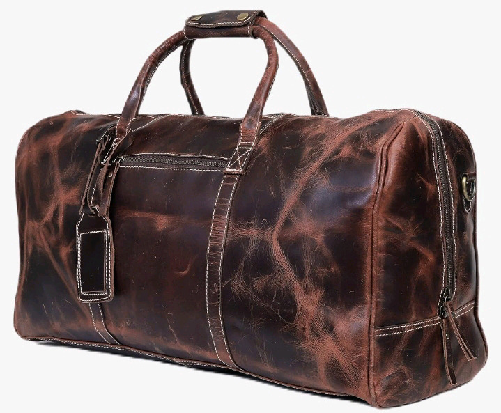 New | Cuero 24" Buffalo Leather Duffel Bag w/ Removable Strap and Nametag | *Retails $260*