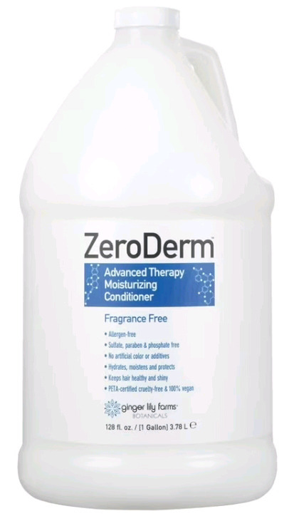 New | 1Gal Ginger Lily Farms Fragrance Free ZeroDerm Advanced Therapy Moisturizing Conditioner