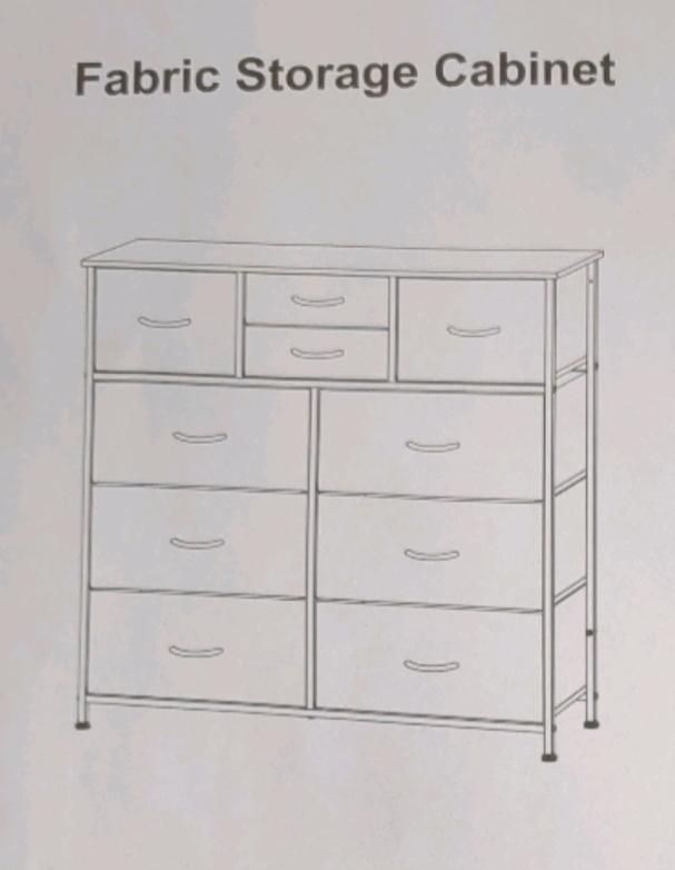 New In Box Fabric Storage Cabinet 37" Tall, Black