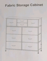 New In Box Fabric Storage Cabinet 37" Tall, Black
