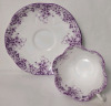 Vintage Shelley " Dainty Mauve Demitasse " Cup and Saucer 051/M . Both Ring True - 2