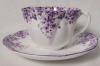 Vintage Shelley " Dainty Mauve Demitasse " Cup and Saucer 051/M . Both Ring True - 3