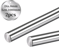 BELLA BAYS 2pcs 8mm x 1000mm (0.314 x 39.37 inches) Metric Linear Motion Rod Case Hardened Chrome Plated Linear Shaft Rail Guide for 3D Printer DIY CNC - Metric h8 Tolerance
