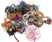 Huge Bangle Lot! Hundreds of Multicoloured Bangles with Bling : 2" - 2.5" Diameter ea