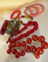 Vibrant in Orange Retro Jewellery Bracelets Necklaces