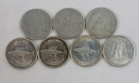 1944 - 1968 Canadian Silver 10 Cent Dimes . 1944 , 1955 , 1956 , 1967 &times;3 & 1968 . Seven (7) Dimes
