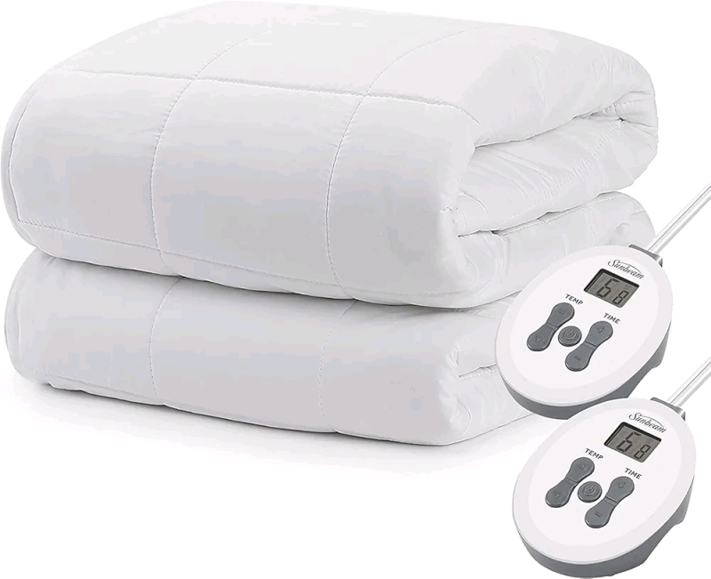 New - Sunbeam KING Heated Mattress Pad w/Dual Controls , White . Measures 80"&times;76"