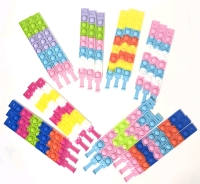 24 New Multicolor Fidget Popper Bracelets - 7.5" Long &times; 0.75" Wide Each