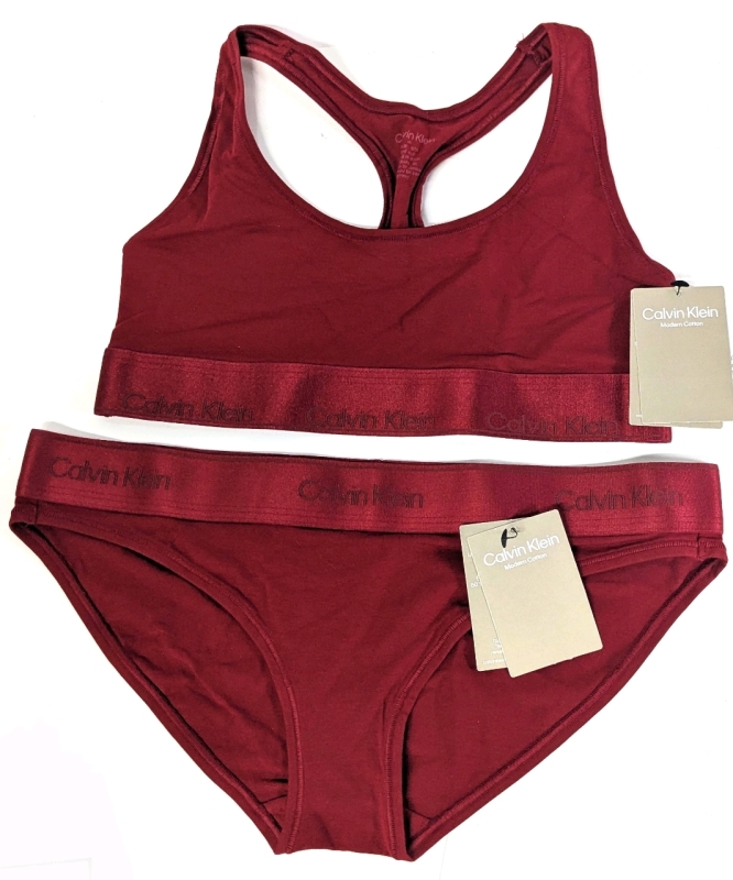 New Size MED Women's CALVIN KLEIN Modern Cotton Briefs & Racerback Wireless Unlined Bralette | Retail Value Over $50!