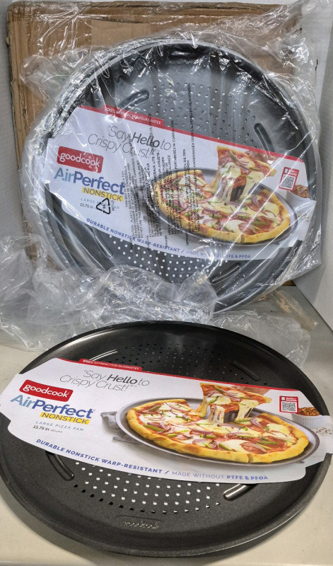6 New Goodcook 15.75" Large Pizza Pans Air Perfect Nonstick