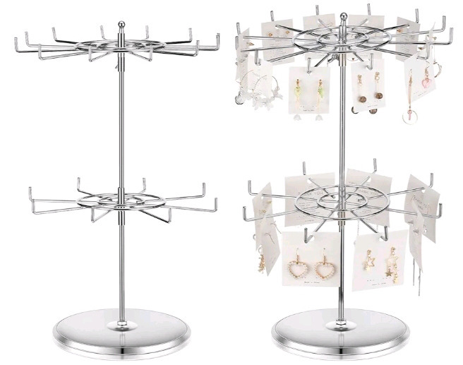 New | Wesiti 2 Pcs Metal Display Rack 2 Tier Spinner Display Stand | See Photos For Measurements