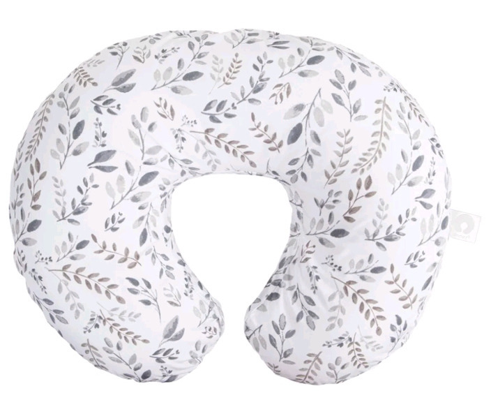 New | Boppy Nursing Pillow W/Original Support-Gray Taupe-Leaves | Ergonomic Nursing Essentials for Bottle and Breastfeeding W/Firm Fiber Fill, & Removable Nursing Pillow Cover, Machine Washable | * Retails $64.18 *