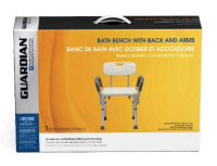 As New In Box | Guardian Bath Bench W/ Back & Arms * Retails $75+ *
