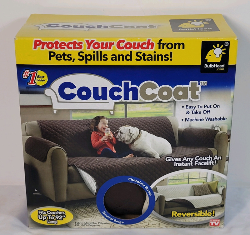 New - Reversible Couch Coat , Fits Couches upto 92" Long .